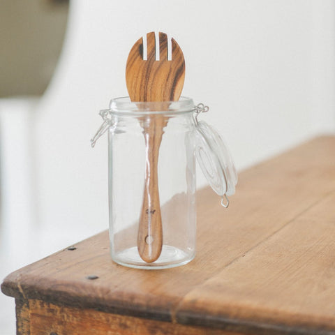 4-Piece Natural Teak Wood Kitchen Utensils Set