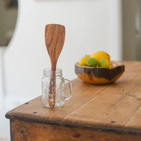 4-Piece Natural Teak Wood Kitchen Utensils Set