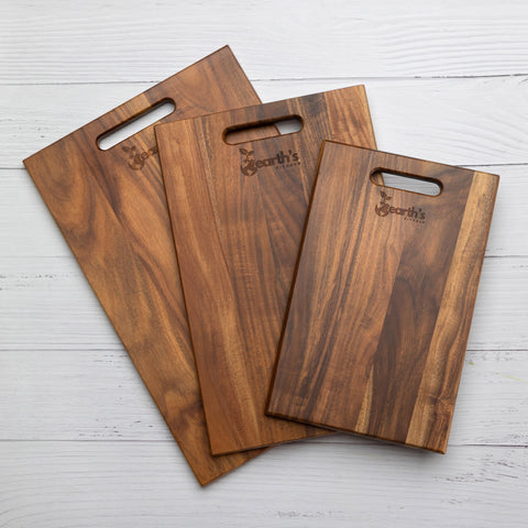 3-Piece Natural Acacia Wood Chopping Board Set